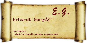 Erhardt Gergő névjegykártya